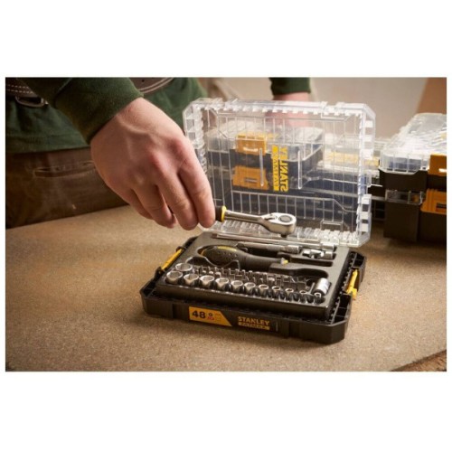 Набір інструментів Stanley FatMax Maxi Drive торцевих 1/4", шестигранний, 48 шт., кейс (FMMT98101-0)