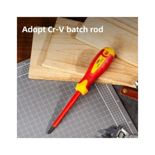 Викрутка Deli ізольована хрестова PH2 x 100 мм (EDL516100)