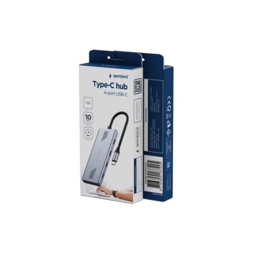 Концентратор Gembird USB-C 4-in-1 4xUSB-C 3.2 silver (UHB-CM-U310-C4-01)