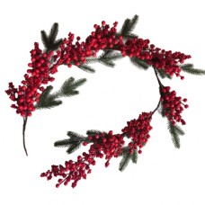 Декоративна гілка YES! Fun Червоні ягоди та хвоя 130 см (975008)