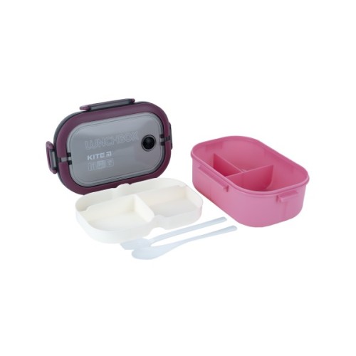 Ланч-бокс дитячий Kite з розділювачем 1200 мл, бордовий (K23-184-3)