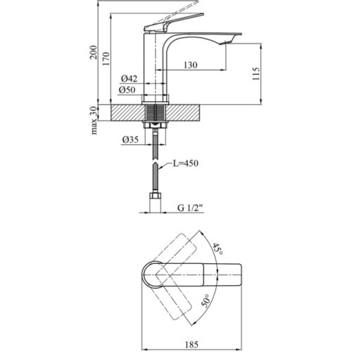 Душовий гарнітур Kroner Graz-GRP070 + змішувач Graz-GRP010 (CVS30152)