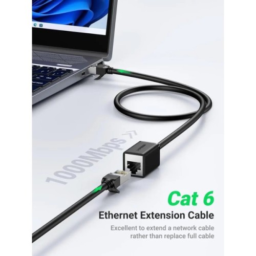 Патч-корд 0.5м F/UTP cat 6 RJ-45 extension black Ugreen (U_11278)