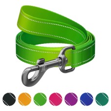 Повідець для собак WAUDOG Nylon Mono світловідбивний, S, Ш 15 мм, Д 300 см, салатовий (46435)