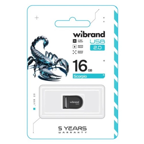 USB флеш накопичувач Wibrand 16GB Scorpio Black USB 2.0 (WI2.0/SC16M3B)