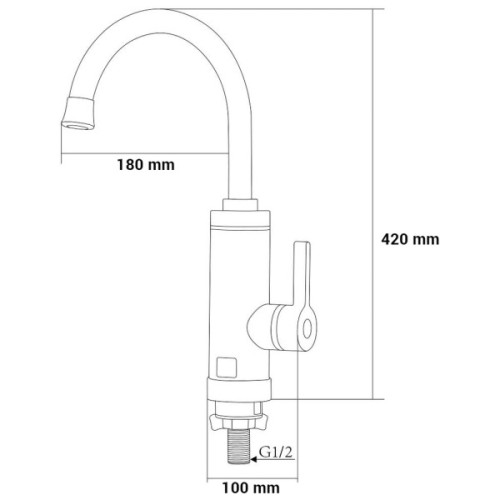 Проточний водонагрівач AQUATICA HZ 3.0кВт 0.4-5бар для кухн (9791110)