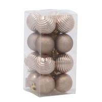 Ялинкова іграшка Chomik пластикові кульки, 16шт, 3 см, шампань (5900779893955_2)
