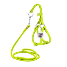 Шлея для собак WAUDOG Glamour з повідцем кругла Д 6 мм А 42-60 см В 46-64 см салатова (34025)