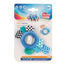 Брязкальце Canpol плюшева на руку з дзеркалом 0 Zig Zag синій (68/056_blu)