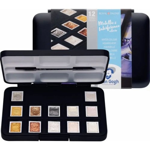 Акварельні фарби Royal Talens Van Gogh Pocket box Specialty 12 кольорів у кюветах, пензлик (8712079422790)