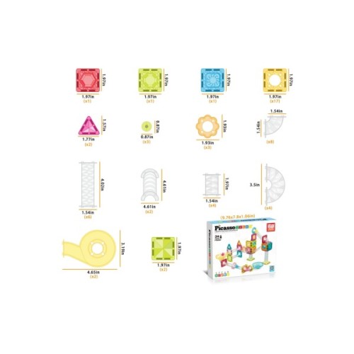Конструктор Picasso магнітний Tiles Mini Diamond Marble Run Track Set 60 деталей (817338028299)