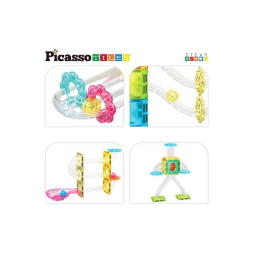 Конструктор Picasso магнітний Tiles Mini Diamond Marble Run Track Set 60 деталей (817338028299)