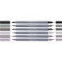 Художній маркер Faber-Castell набір акварельних двосторонніх Goldfaber Aqua Dual Marker Shades of grey, 6 кольорів (32309)