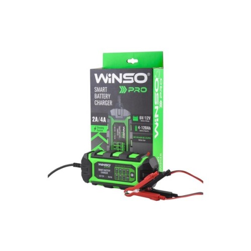 Зарядний пристрій для автомобільного акумулятора WINSO PRO 8LEDs 4A, 6V/12V, 4-120Ah (139310)