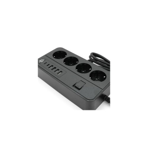 Мережевий фільтр живлення Voltronic G13, 3000W, 4 роз, 4USB 3,2А, 2 Type-C, 2м Black (YT-G13)