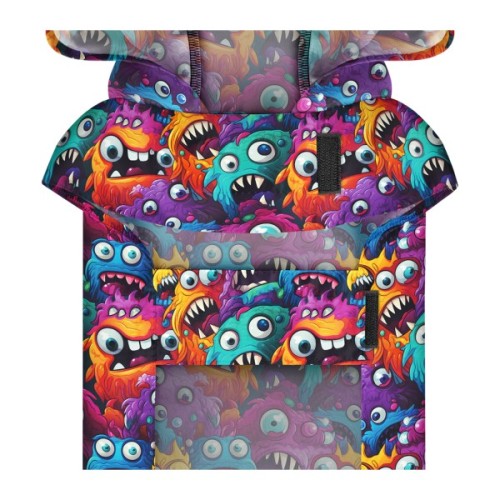 Дощовик для тварин WAUDOG Clothes Накидка з капюшоном Зубасті монстри XL (359-4048)