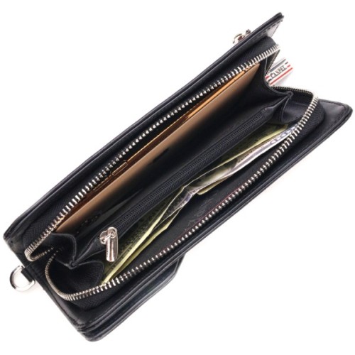 Портмоне Canpellini З натуральної шкіри Чорне (21540)