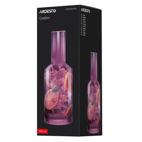 Карафа Ardesto 800мл, боросилікатне скло, рожевий (AR2690GPN)