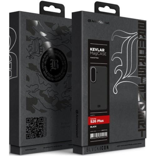 Чохол до мобільного телефона Armorstandart BlackIcon Aramid Plain MagCase Samsung S26 Plus Black (ARM90165)