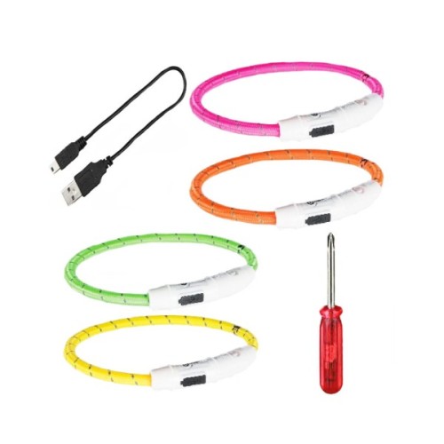 Нашийник для тварин Trixie світиться з USB M-L 45 см/7 мм рожевий (4053032127074)