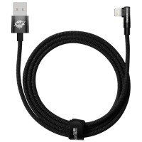 Дата кабель USB 2.0 AM to Lightning 2.0m 2.4A 90° corner black Baseus (CAVP000101)
