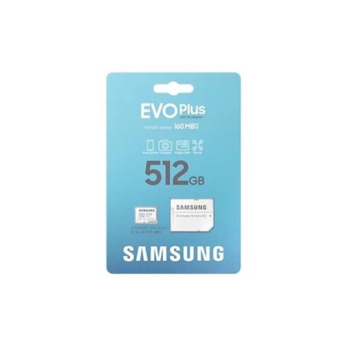 Карта пам'яті Samsung 512 GB microSDXC Class 10 UHS-I U3 V30 A2 EVO Plus+SD Adapte (MB-MC512SA/EU)