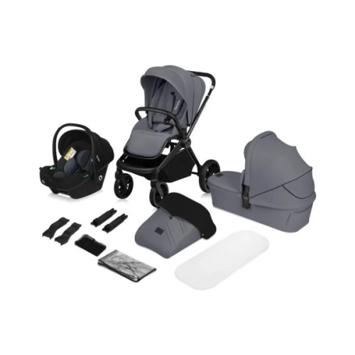 Коляска Lionelo Mika plus 3 in 1 grey stone (LO-MIKA PLUS 3IN1 GREY STONE)