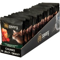 Вологий корм для кішок Savory ягня з буряком у соусі 85 гх22 шт (2700000029367)
