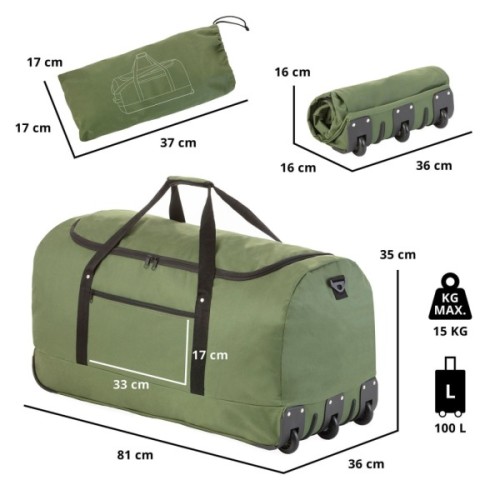 Дорожня сумка TravelZ на колесах Wheelbag 100 Green (603095) (930793)