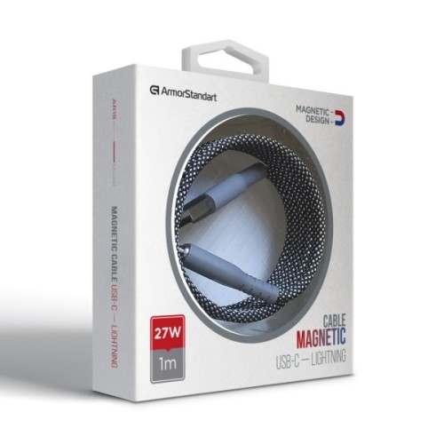 Дата кабель USB-C to Lightning 1.0m Magnetic 27W black Armorstandart (ARM75512)