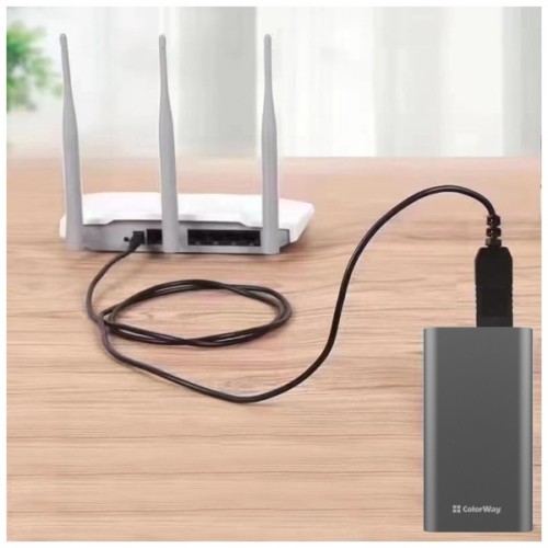 Кабель живлення USB to DC 5.5x2.5mm 12V 1.0m black ColorWay (CW-CBUD067-BK)