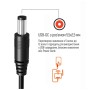 Кабель живлення USB to DC 5.5x2.5mm 12V 1.0m black ColorWay (CW-CBUD067-BK)