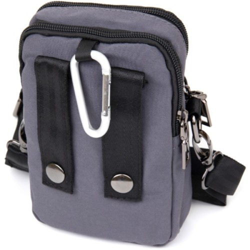 Сумка Vintage На пояс нейлон Сіра (20646)
