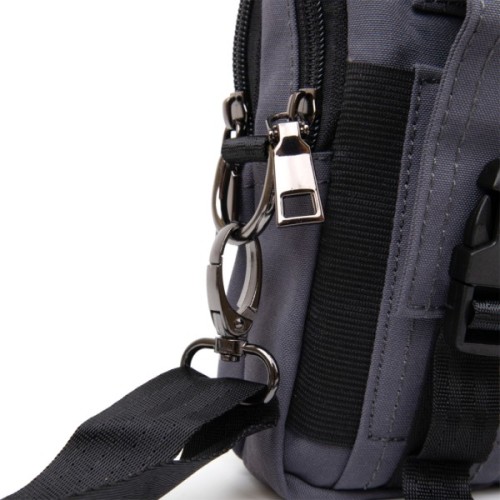 Сумка Vintage На пояс нейлон Сіра (20646)