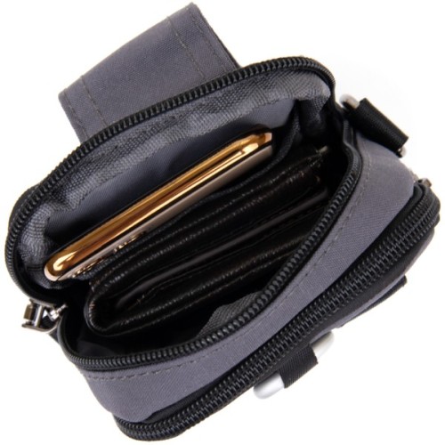 Сумка Vintage На пояс нейлон Сіра (20646)