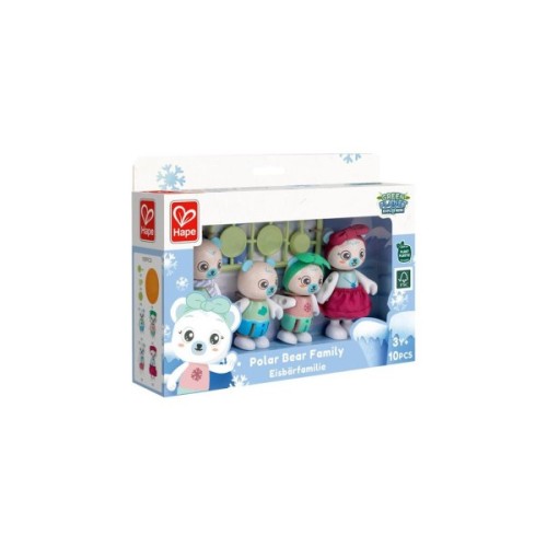 Ігровий набір Hape дерев'яний Сім'я білих ведмедиків (E3529)