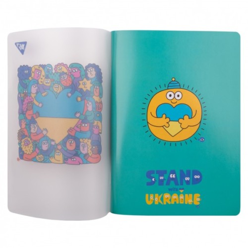 Зошит Yes А5 Stand with Ukraine пластикова обкладинка 70 аркушів, клітинка (681859)