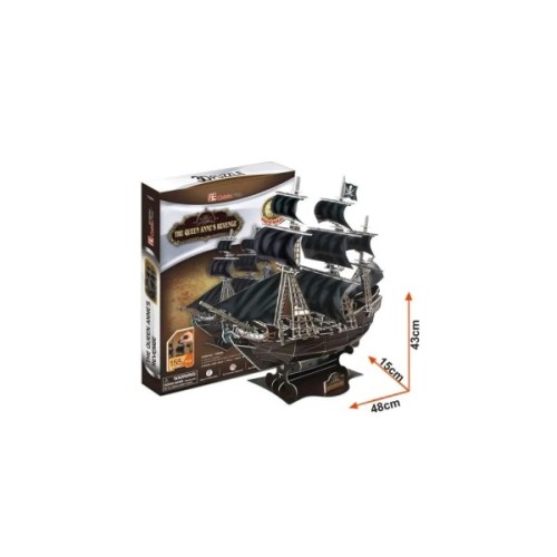 Пазл Cubic Fun 3D Корабель Чорної Бороди Помста Королеви Анн (T4005h)