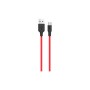 Дата кабель USB 2.0 AM to USB-C 1.0m 2A silicone X21 black+red HOCO (6957531071419)