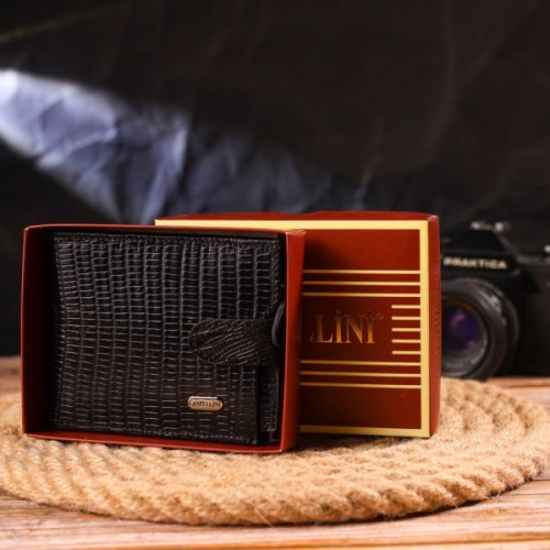 Гаманець Canpellini З натуральної шкіри Чорний (21506)