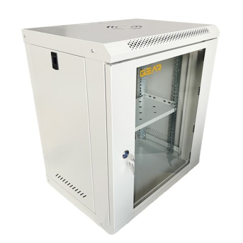 Шафа настінна Gear4 15U 19" 600x600x750 мм, PREMIUM, + полка 19", grey (GWMSN-15U-600-600G)