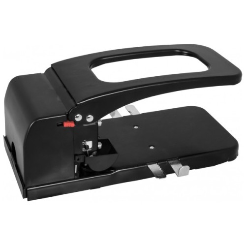 Діркопробивач Economix металевий корпус з лінійкою, до 100 аркушів чорний (E40126)