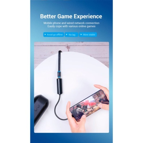 Перехідник USB-C to RJ45 Ethernet 100Mbps Vention (CFABB)