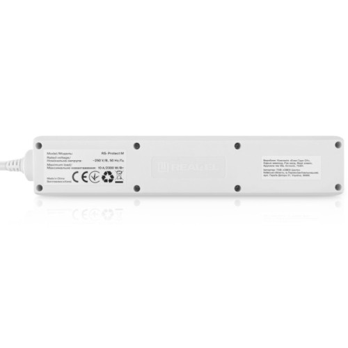 Мережевий фільтр живлення REAL-EL RS-Protect M 3m, white (EL122300027)