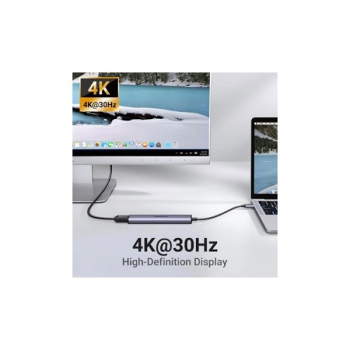 Порт-реплікатор Ugreen CM478 USB Type-C HDMI, USB/3.0, Type-C for charging PD/100W (15495)
