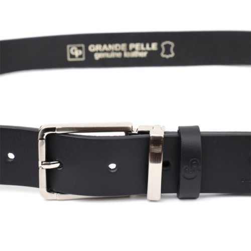Ремінь Grande Pelle Брючний з натуральної шкіри Чорний (11677)