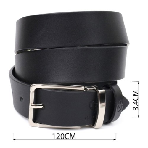 Ремінь Grande Pelle Брючний з натуральної шкіри Чорний (11677)