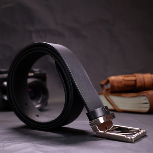 Ремінь Grande Pelle Брючний з натуральної шкіри Чорний (11677)