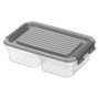 Харчовий контейнер Ardesto Fresh двосекційний 2х0.25л, пластик, прямокутна, сірий (AR1302R)