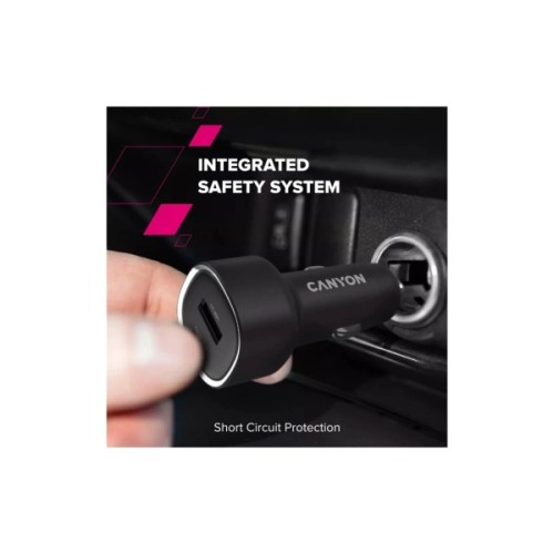 Зарядний пристрій Canyon 1xUSB + 1xUSB-C PD85W black (CNE-CCABR8AC)